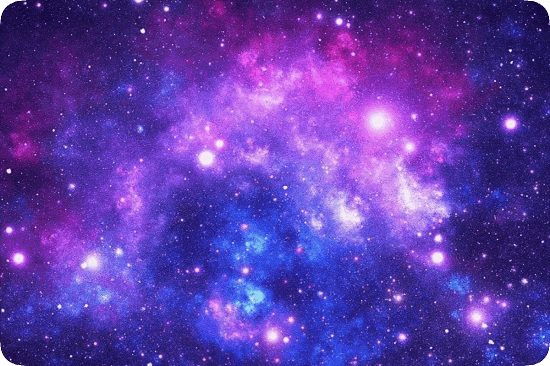 Picture of deep space with white stars highlighted in pinks and blues with a deep purple background.