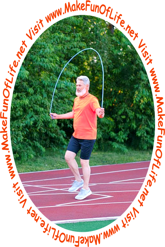 Picture of a man jumping rope outdoors.
