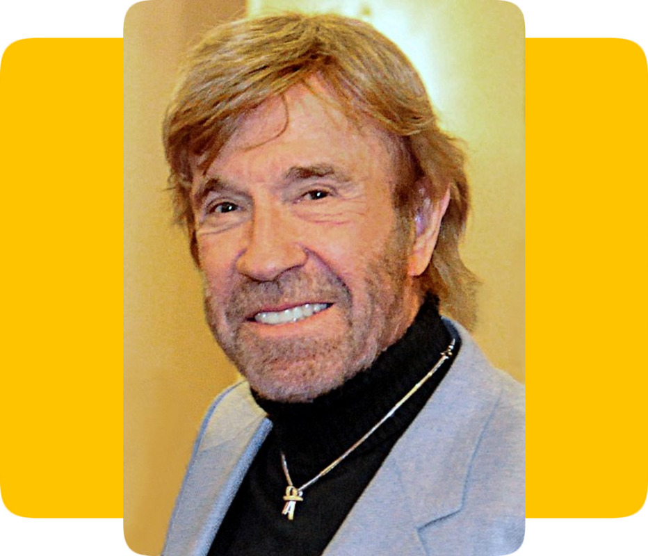 Photograph of Chuck Norris by United States Military Staff Sergeant Tony Foster.