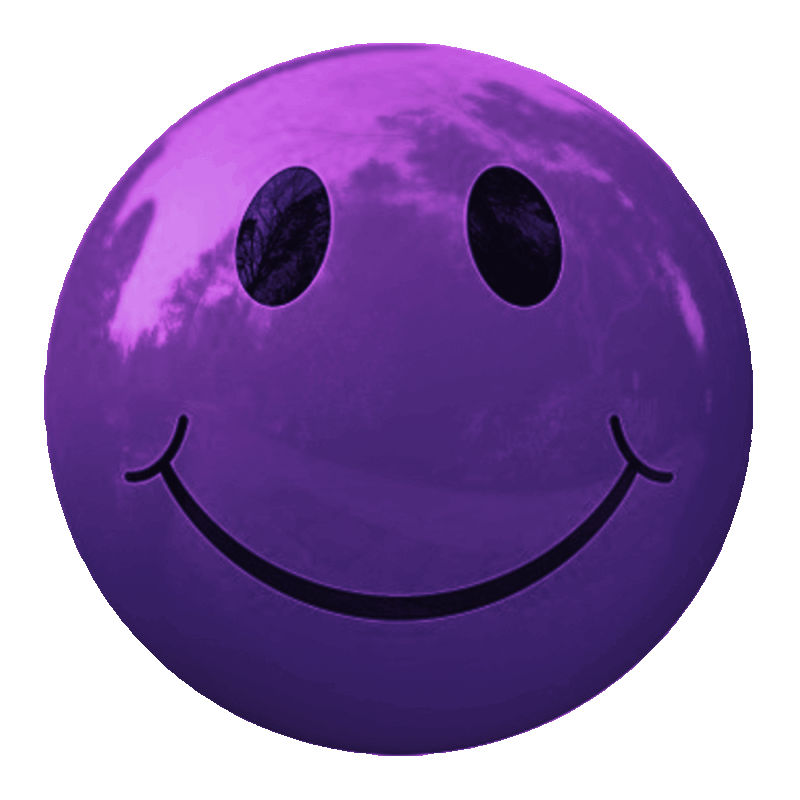 Picture of a dark purple smiley face.
