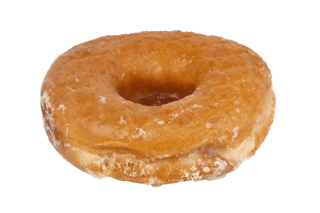 Picture of a glazed doughnut.