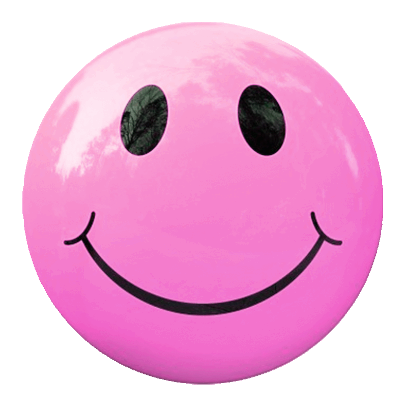 Picture of a pinkish lavender smiley face.