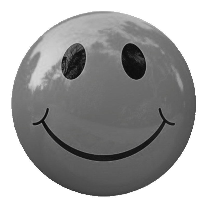 Picture of a dark gray smiley face.