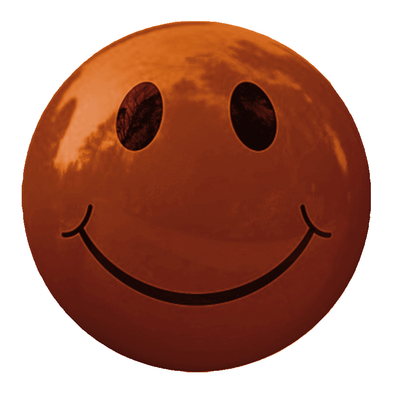 Picture of a dark brown smiley face.