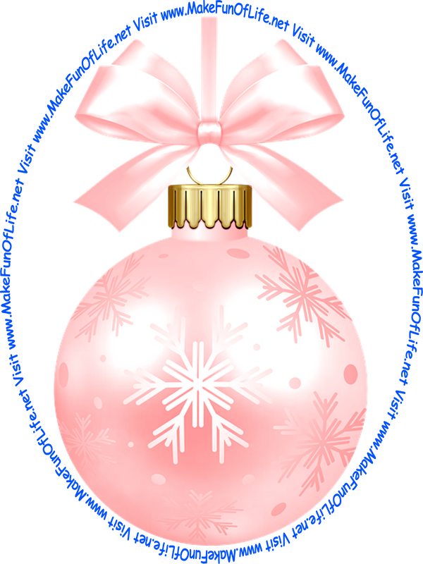 Picture of a pink-color Christmas bauble decoration with a pink-color bow and a piece of pink-color ribbon tied to it for hanging the decoration.