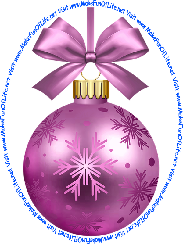 Picture of a lavender-color Christmas bauble decoration with a lavender-color bow and a piece of lavender-color ribbon tied to it for hanging the decoration.