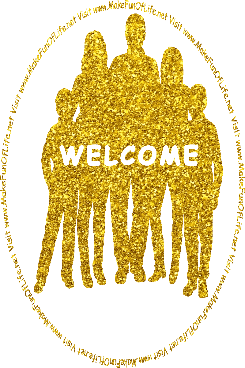Silhouette of a family standing together and the word ‘Welcome.’