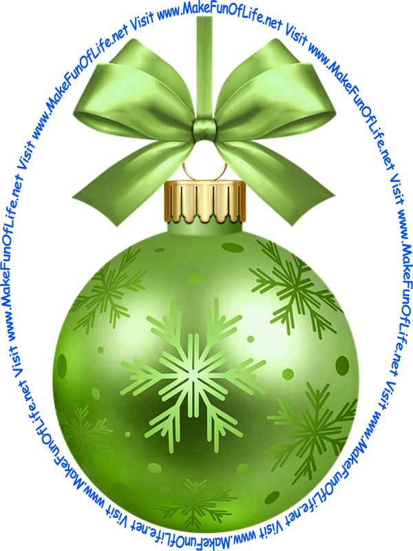 Picture of a green-color Christmas bauble decoration with a green-color bow and a piece of green-color ribbon tied to it for hanging the decoration.