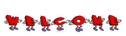 Picture of dancing letter characters spelling the word, ‘WELCOME.’