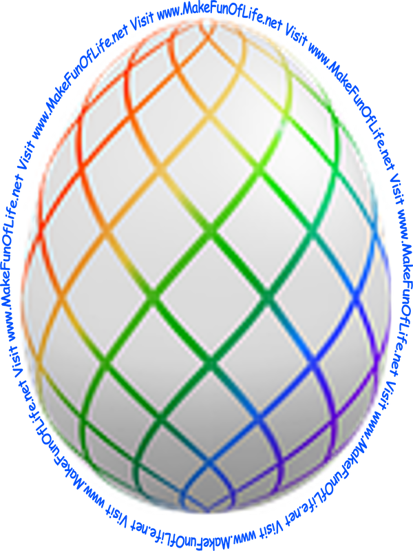 Picture of a decorated Easter egg with white color and red, orange, green, blue, and purple lines.