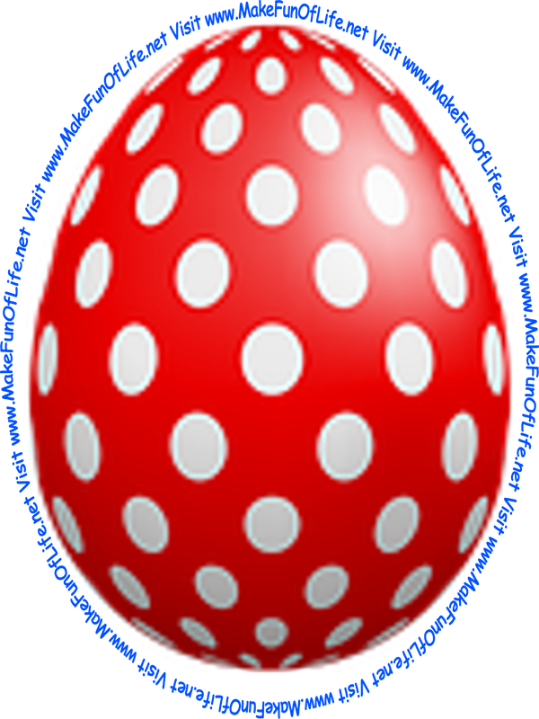 Picture of a decorated Easter egg with red and white color.