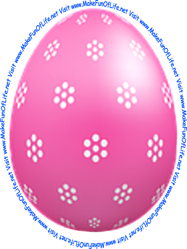 Picture of a decorated Easter egg with pink color and white flower blossoms.