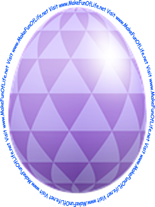 Picture of a decorated Easter egg with colored triangles alternating between medium lavender and pale lavender.