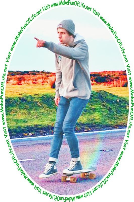 Picture of a young man riding a skateboard.