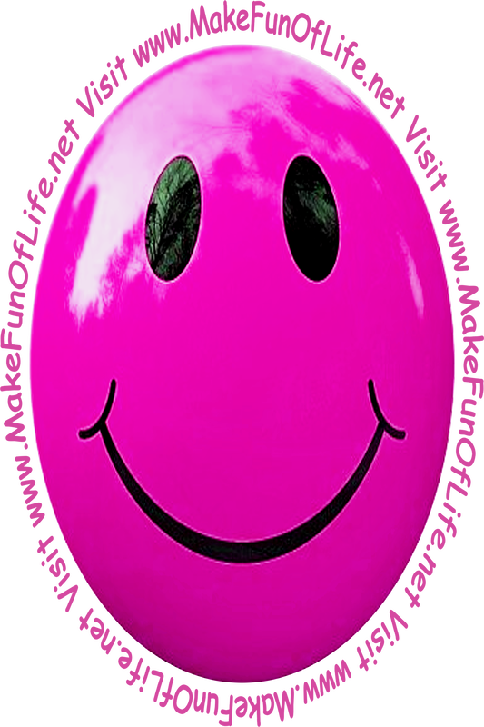 Picture of a bright lavender-pink smiley face.