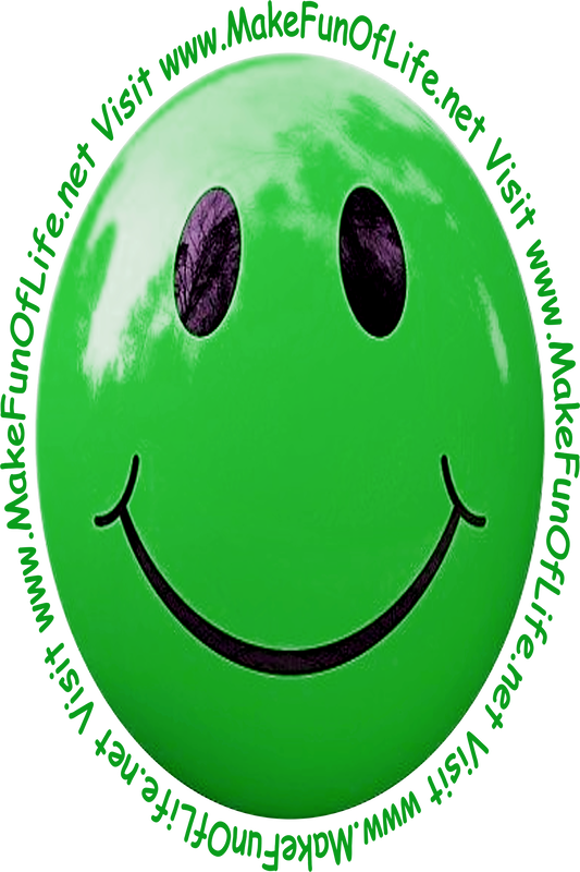 Picture of a medium dark green smiley face.